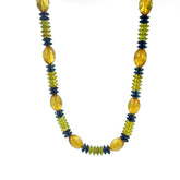 Multi-Color Amber Faceted Olive & Tablet Beads Necklace